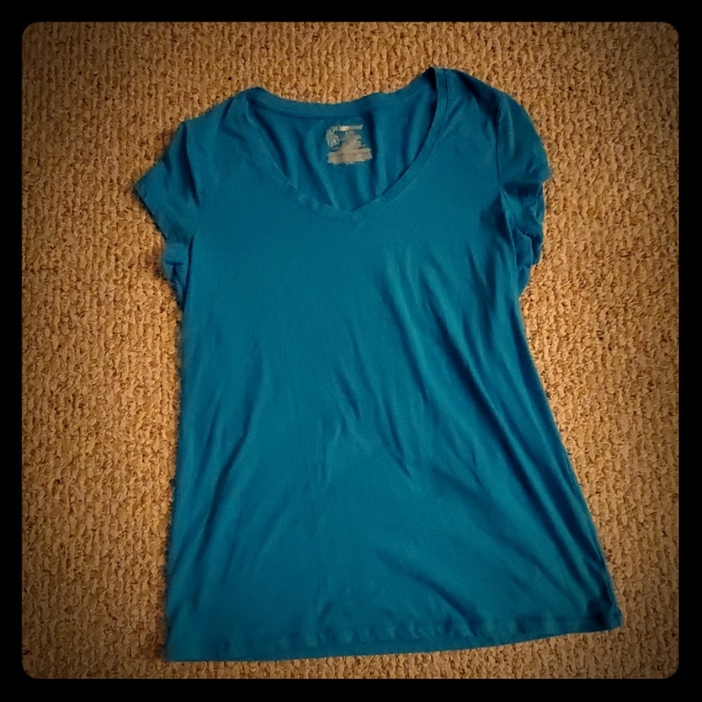 Blue v-neck shirt